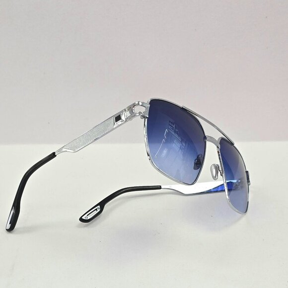 PORTA ROMANA SUNGLASSES SILVER BLUE LENSES MOD 503